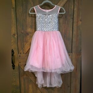 Sunny Fashion Sequin Mesh Flower Girl Dress Size 12 Girls